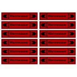 Aufkleber Warmwasser